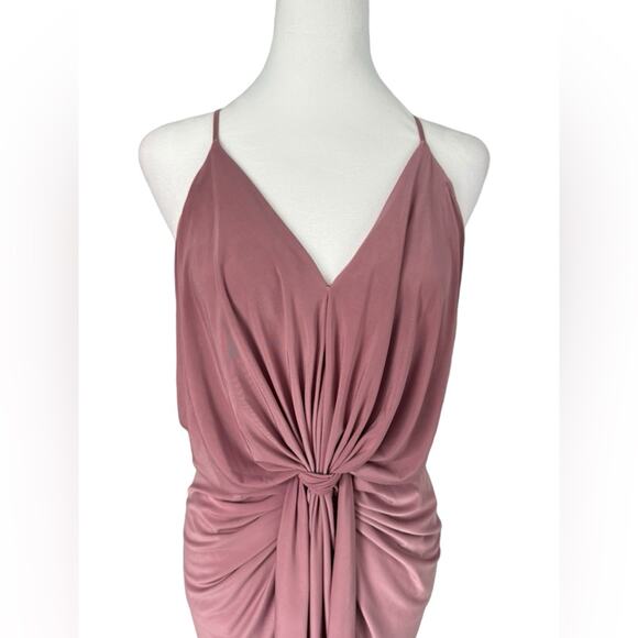 Misa Los Angeles Domino Dress Short Racerback Pink Cocktail Stretch Draped XS - Picture 4 of 16